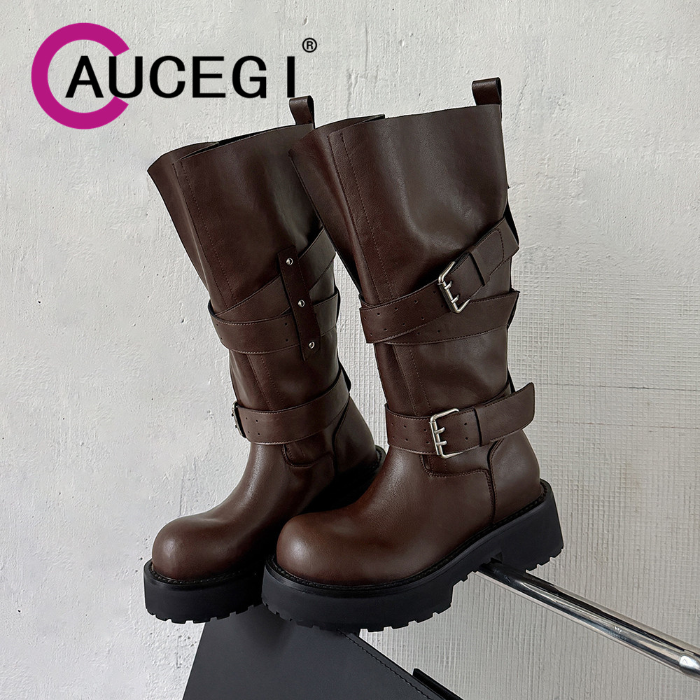 Leather Classic Strap - Aucegi Stivali alti al ginocchio con
